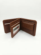 Premium Brown Genuine Leather Men’s Wallet – Classic Bi-Fold Design