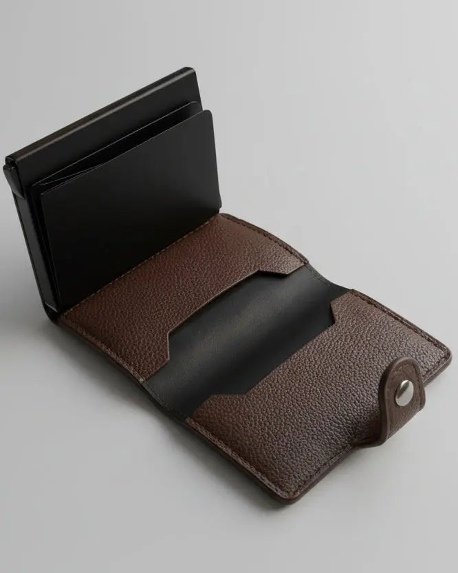 Premium Genuine Leather Men’s Wallet with Button Closure LAB BEAUTY