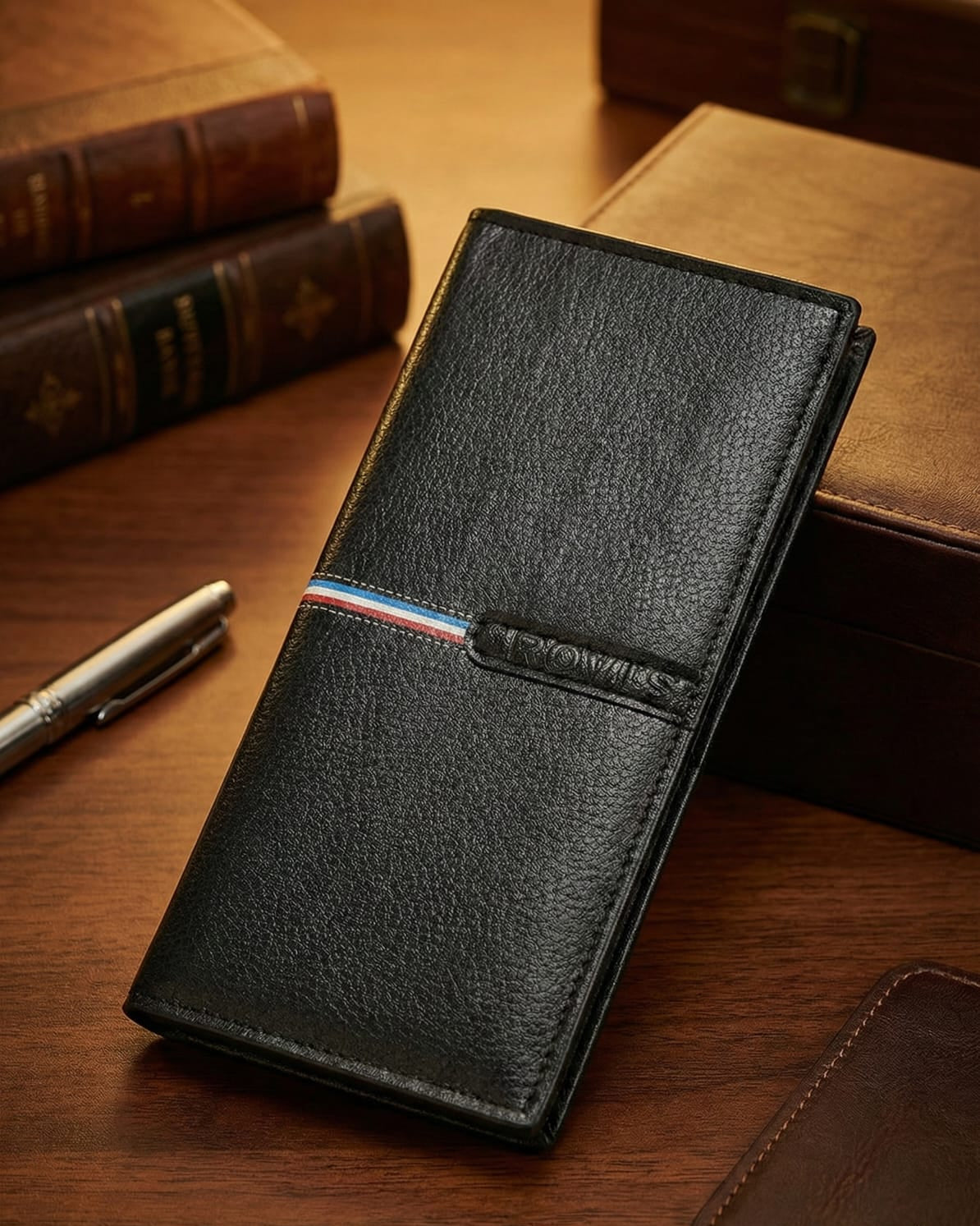 A-Q Leather Artisan Collection – Handcrafted Distressed Bifold & Luxury Croc-Embossed Wallets