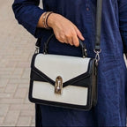 Elegant Black & White Crossbody Handbag for Women – Luxury Mini Shoulder Bag | Lab Beauty