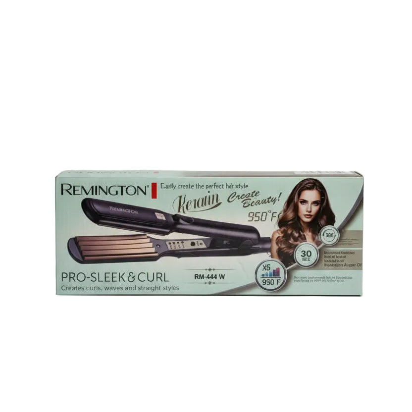 Remington Pro-Sleek & Curl Hair Straightener RM-444W | 2-in-1 Straightener & Curler 950°F