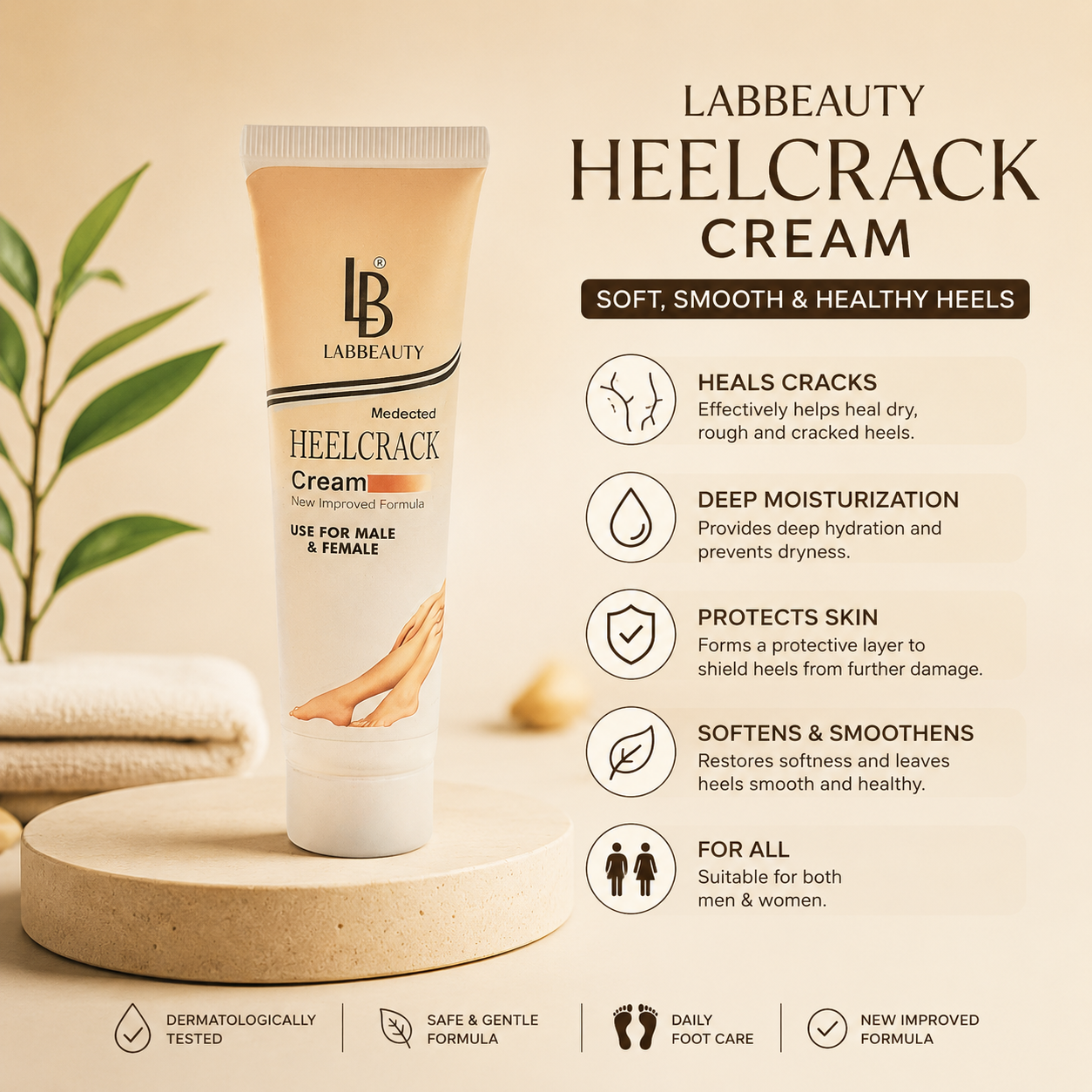 Lab Beauty Crack Heel Repair Cream – Smooth, Soft & Healed Feet