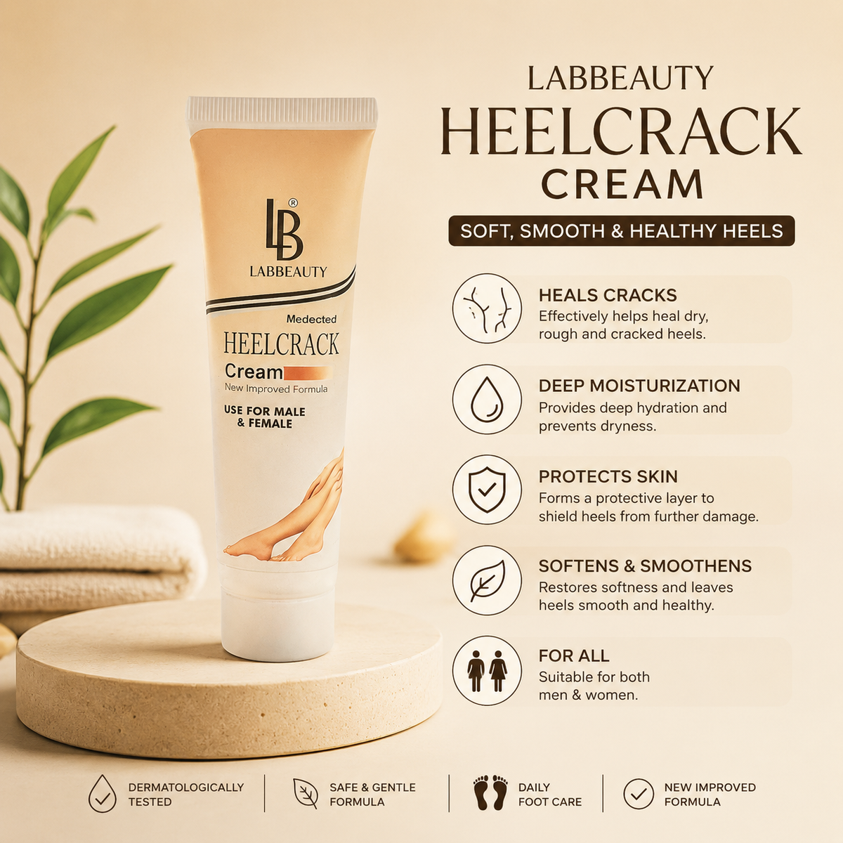 Lab Beauty Crack Heel Repair Cream – Smooth, Soft & Healed Feet