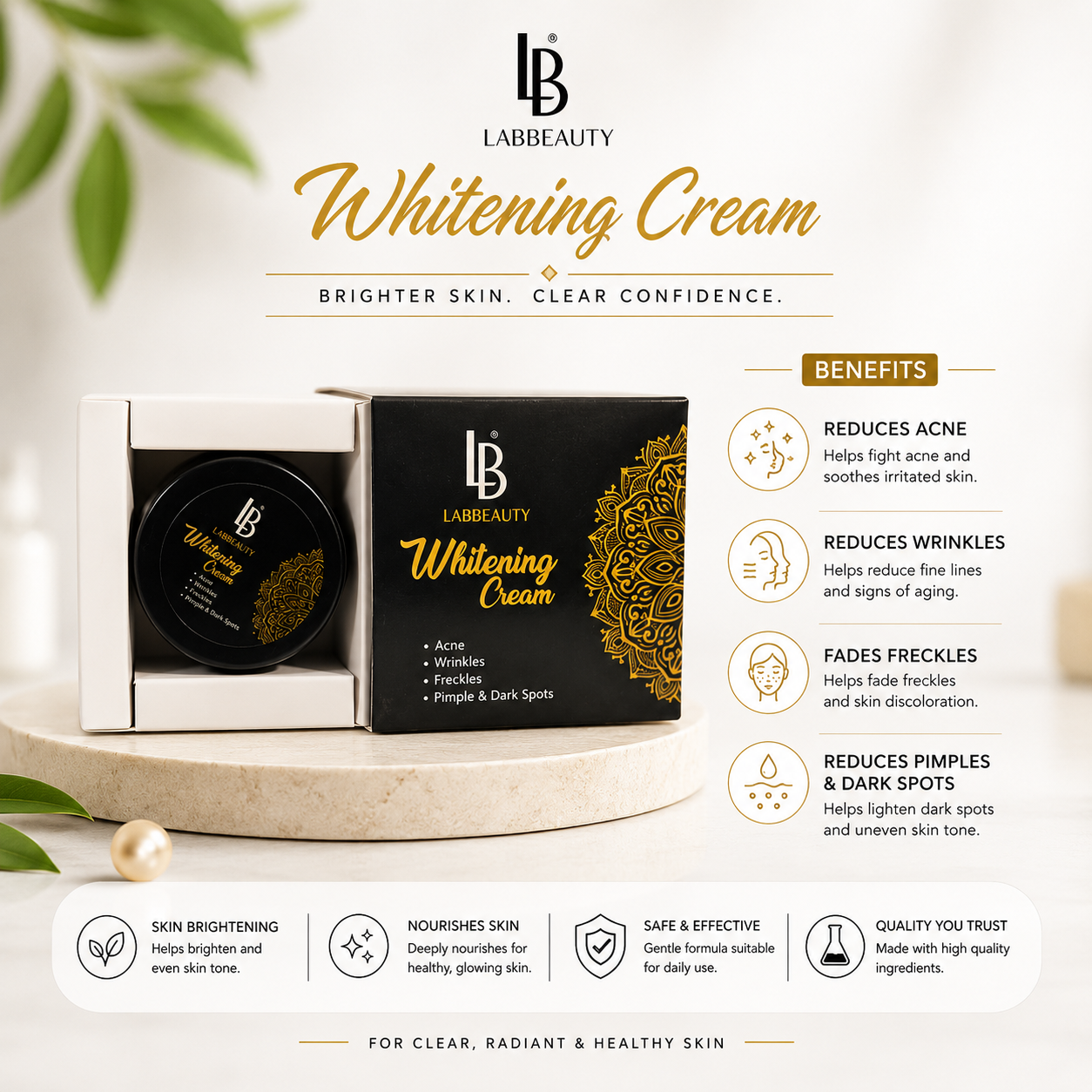 Lab Beauty Advanced Whitening Cream – Bright, Even & Glowing Skin