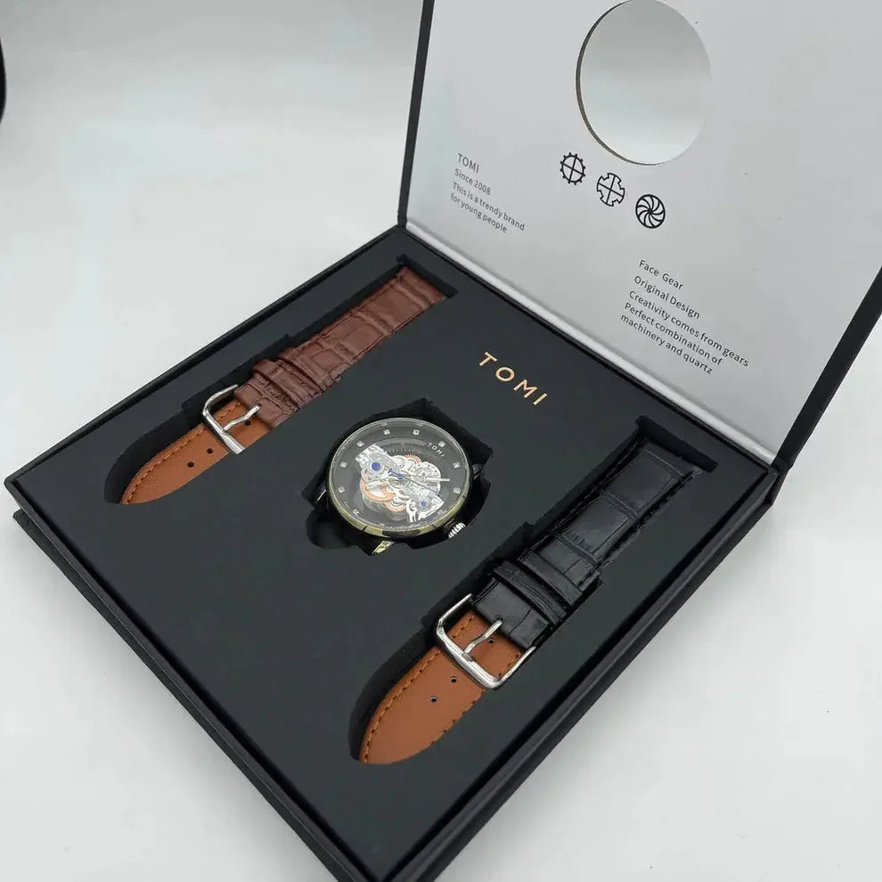 TOMI T-102 Face Gear Dual Strap Watch LAB BEAUTY
